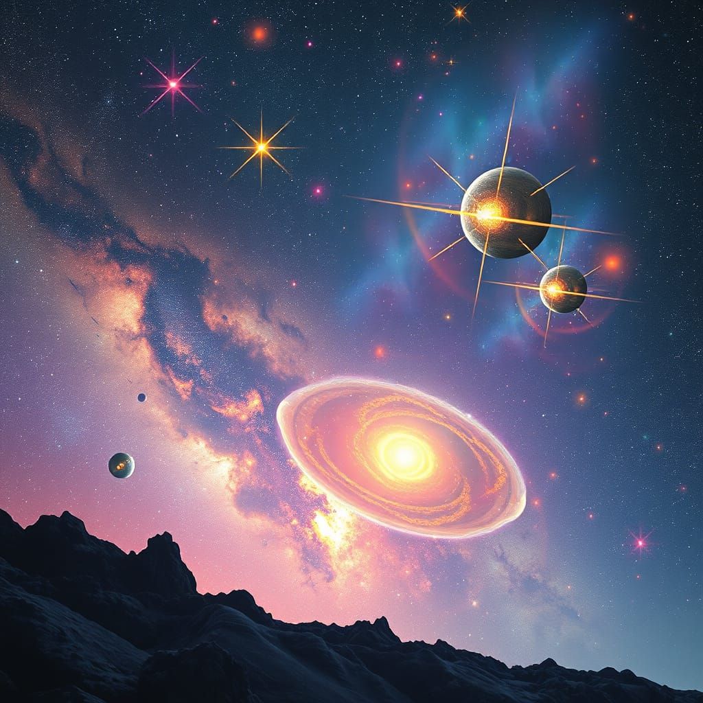 Intergalactic Expanse Inspired by Surreal Cosmic Art