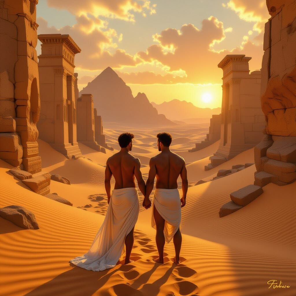 Lost Desert Kingdom: Gay Couple in Ancient Ruins