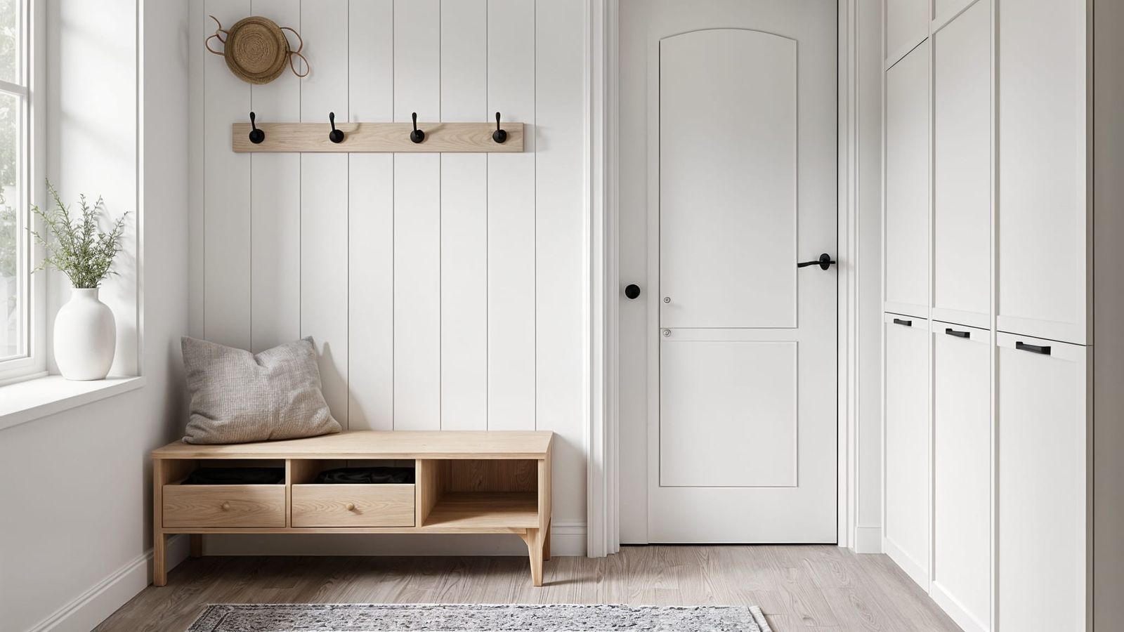 Small Scandinavian Hallway with Minimalist Design