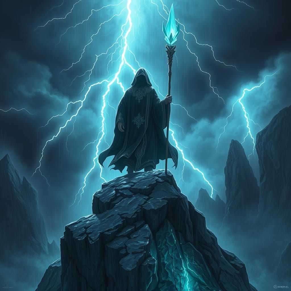 Turquoise Storm Unleashed in Majestic, Electric Atmosphere