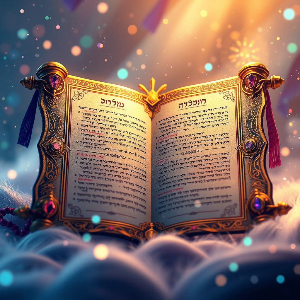 Mystical Torah Scroll in Fantasy Realm