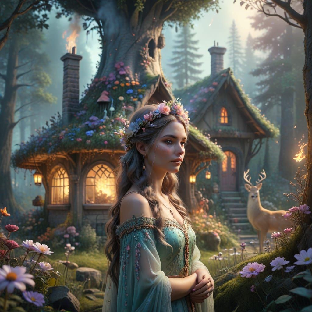 Forest Princess in Whimsical Fantasy Art