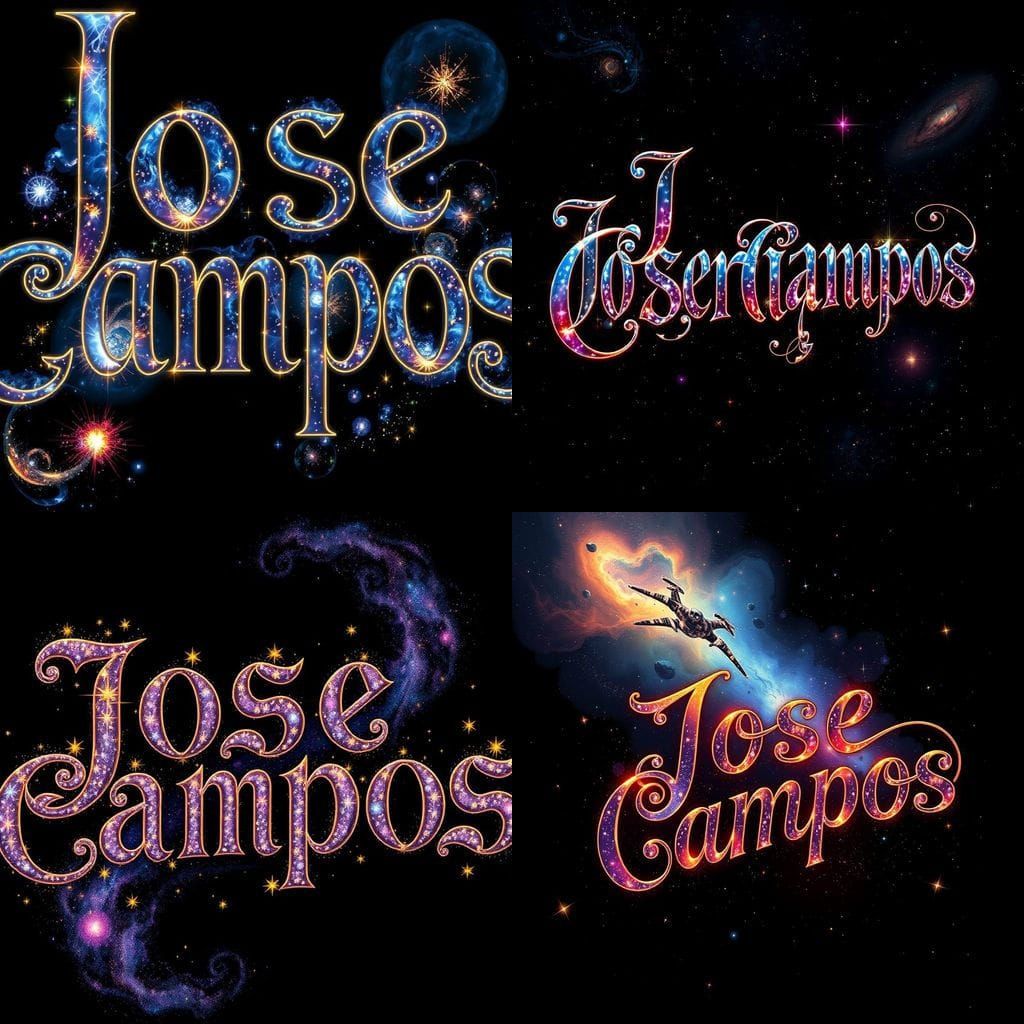 Jose Campos in Fancy Cosmic Lettering