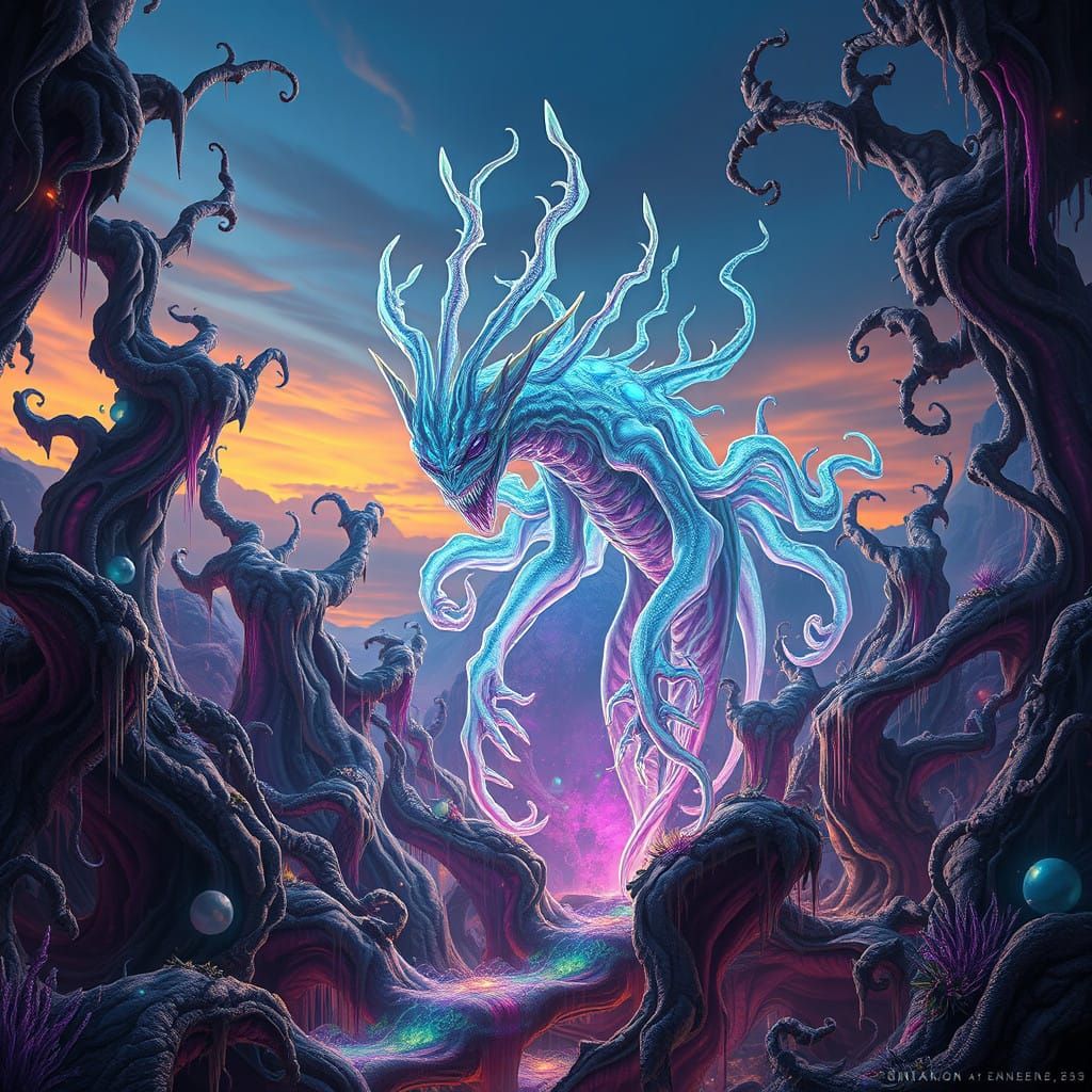 Ethereal Fantasy Creature in Dreamlike Realm