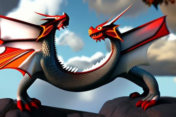 Yin and Yang: Two Cute Dragons in the Sky