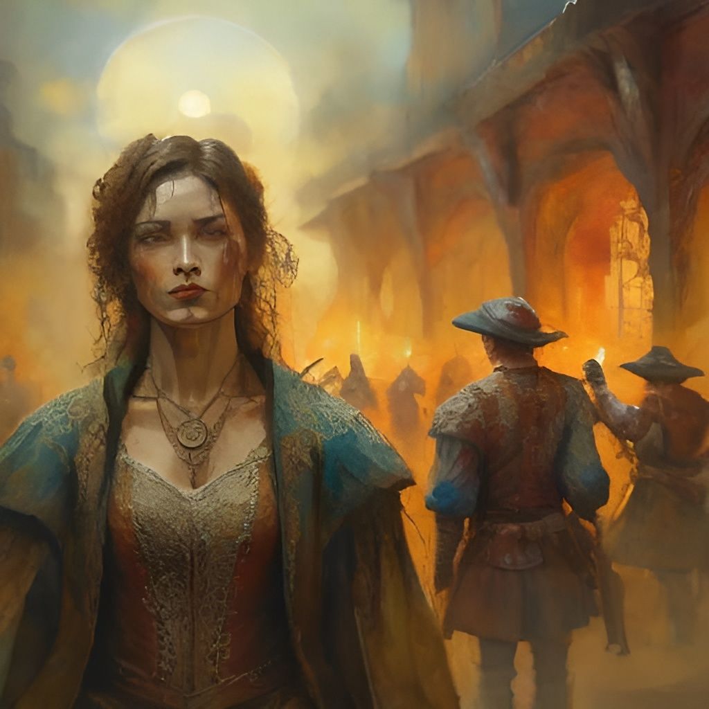 Sfumato Filigree Oil Painting of Person