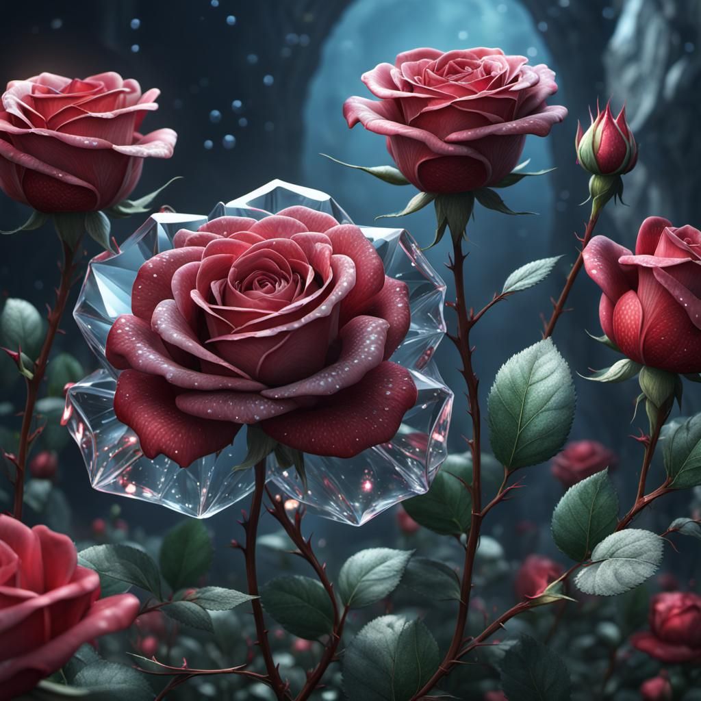 Crystal Clear Rose: Detailed Matte Painting