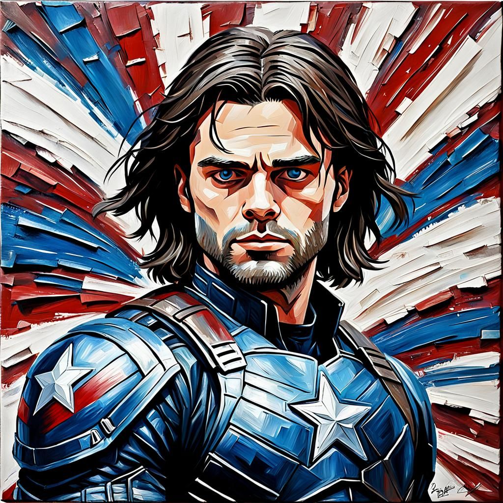 Bucky Barnes as Impasto Painting