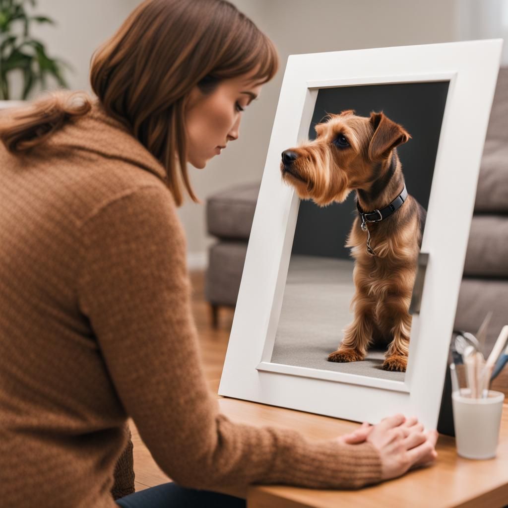 Brown Terrier Longing for Owner