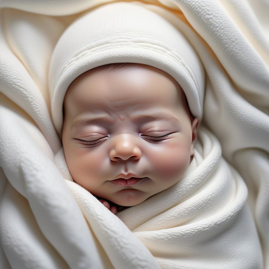 Photorealistic Baby Portrait in Pastel Hues
