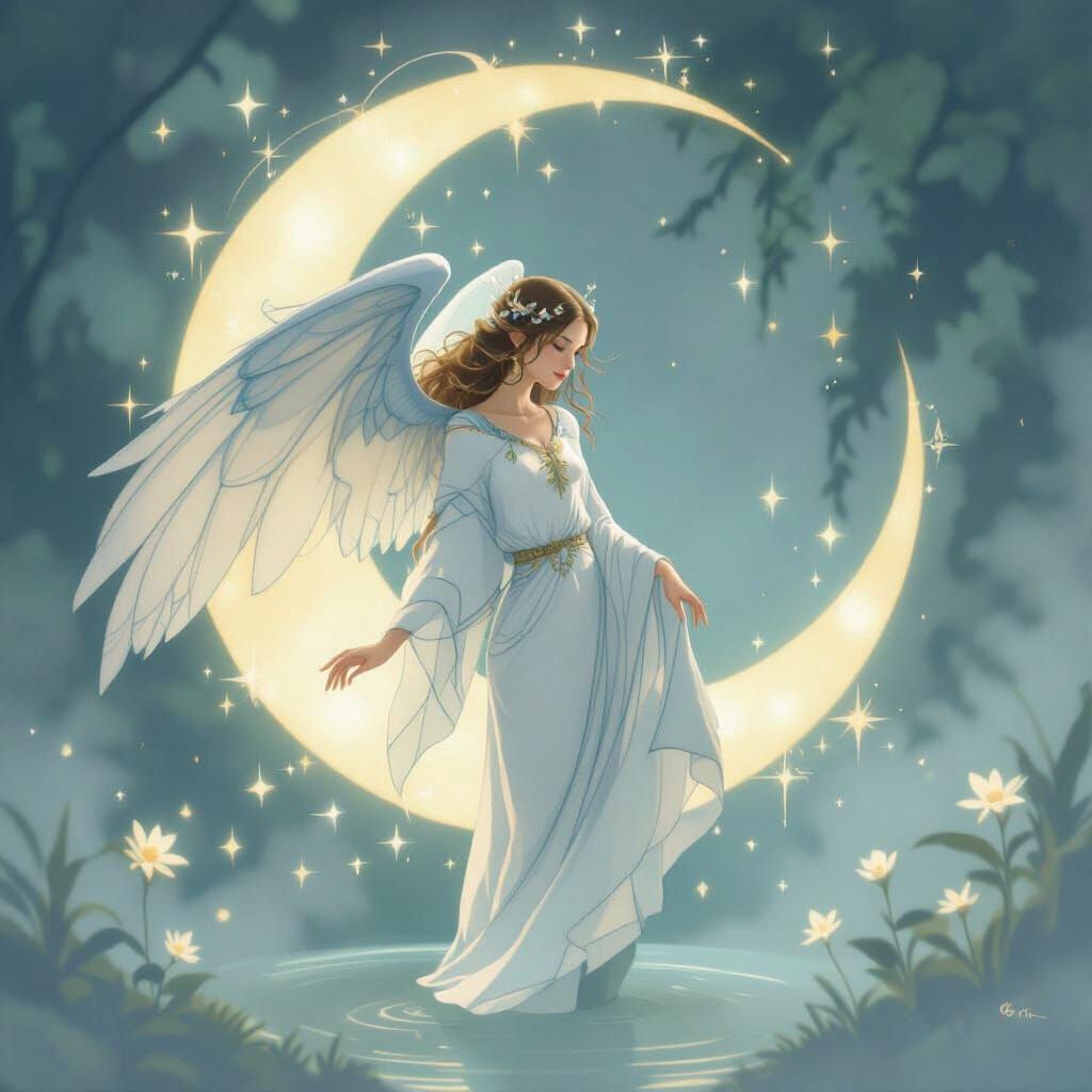 Ethereal Fairy in Blue Robe by Brook