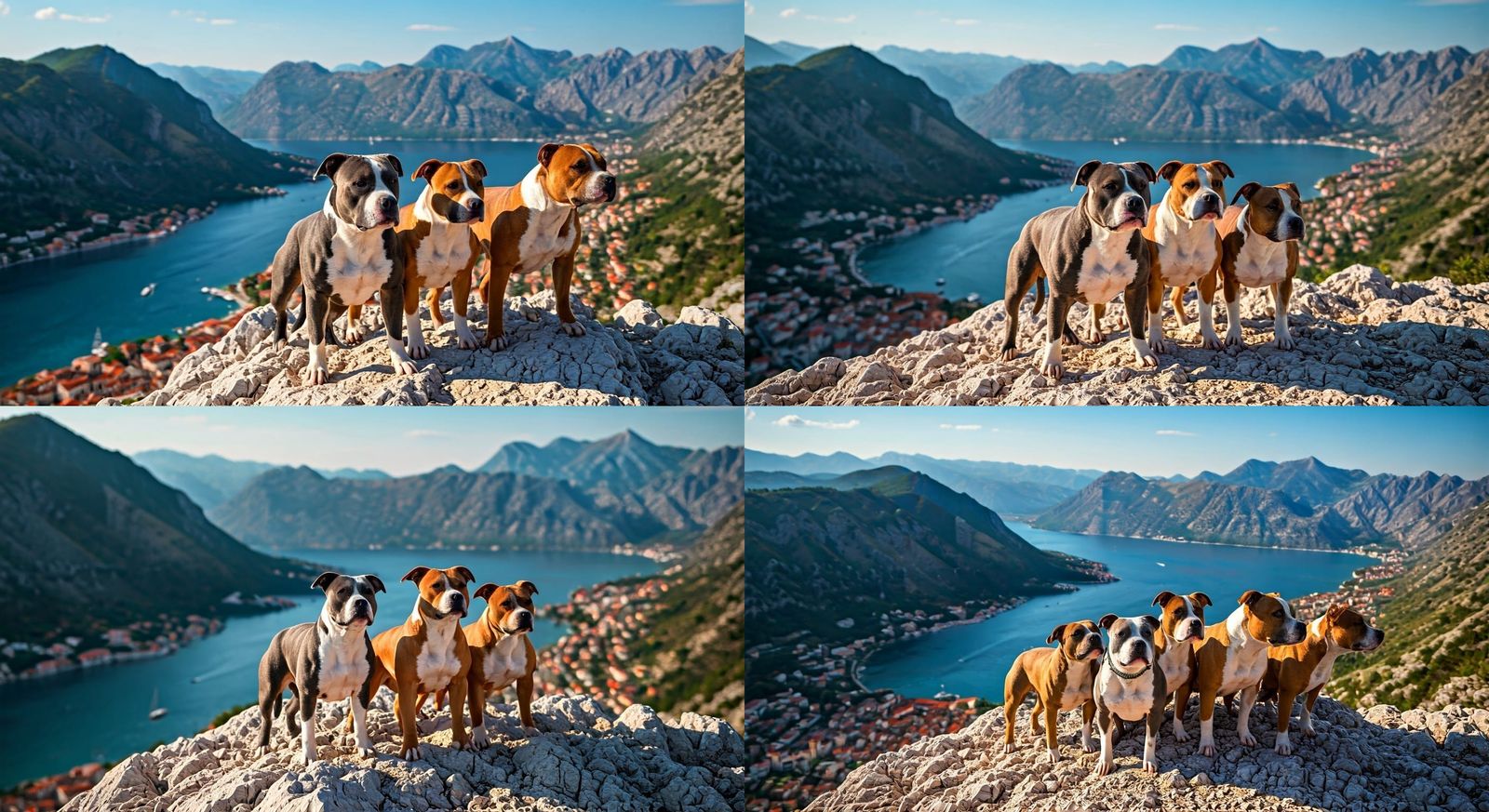 Majestic American Staffordshire Terriers on Mount Lovćen's R...