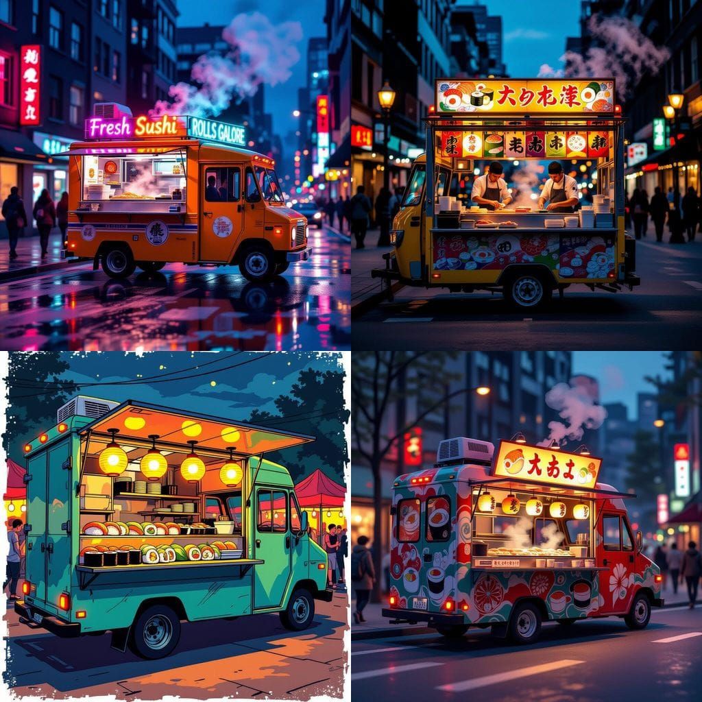 Mobile Sushi Truck Serving Delicious Japanese Food