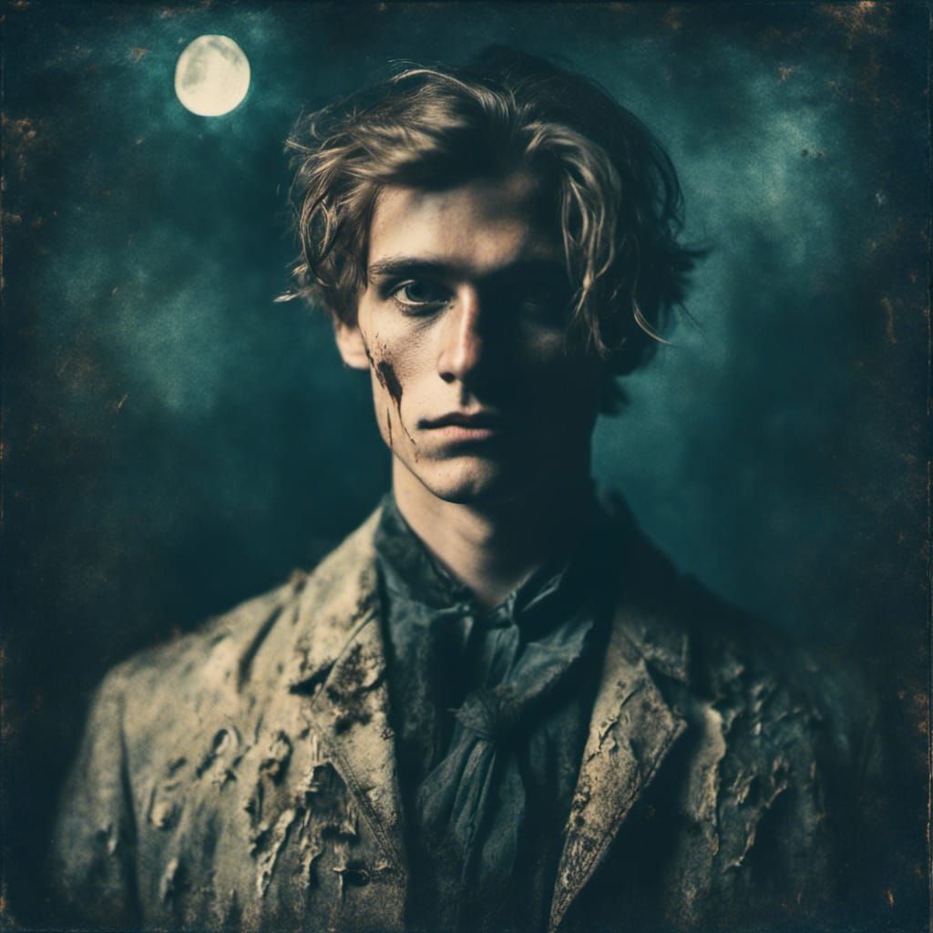 Moonlit Portrait of a Handsome Young Man
