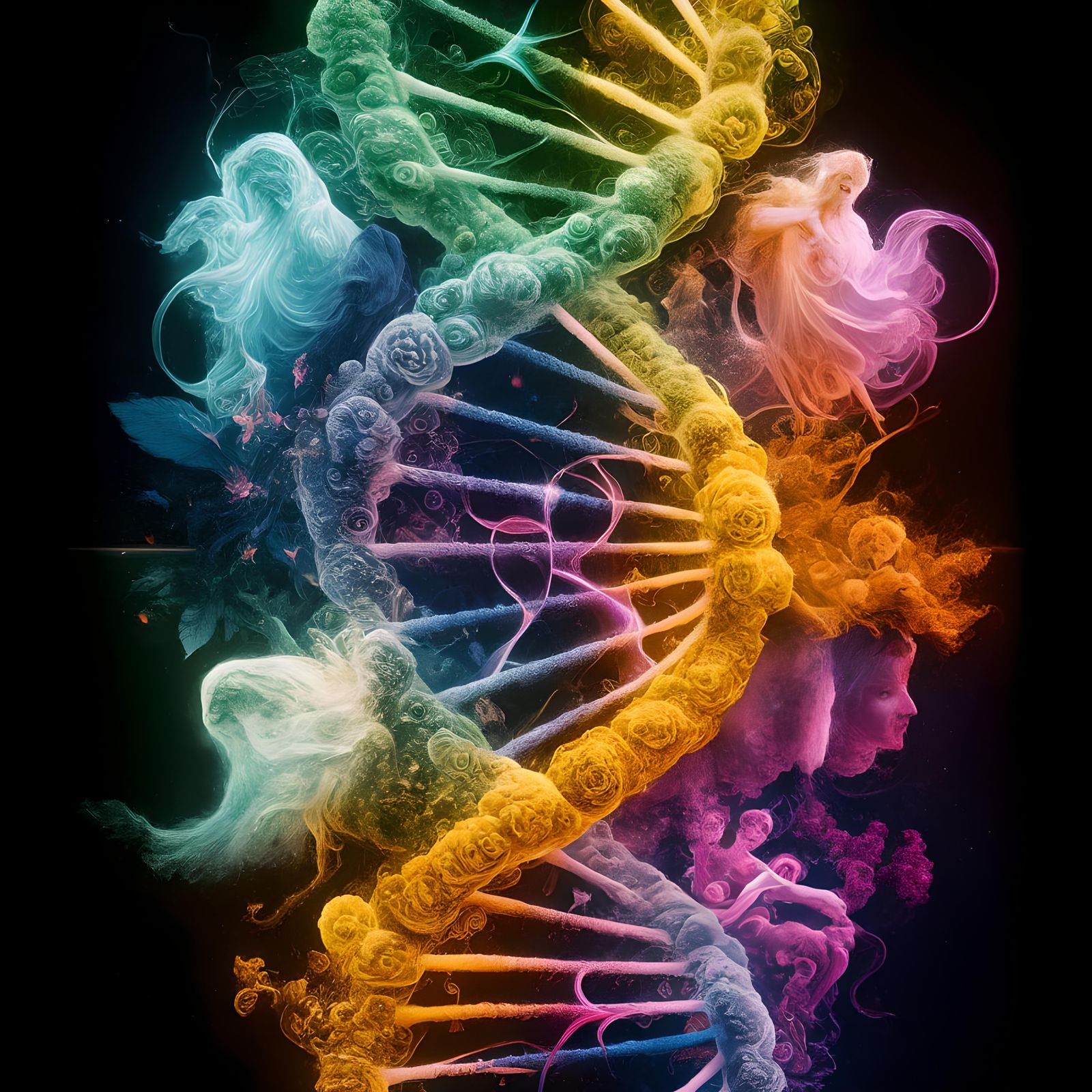 Abstract DNA Art: Panpsychic Utopic Connectome