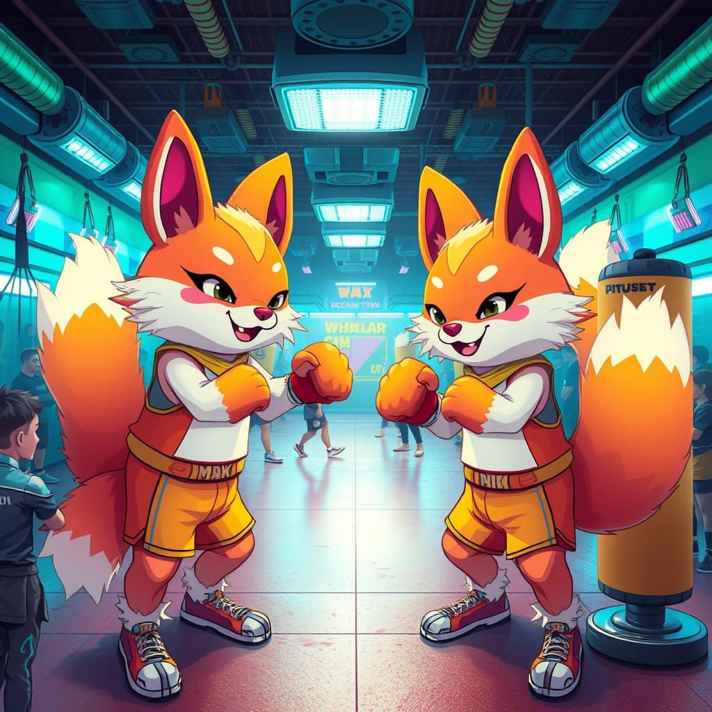 Cartoon Kitsunes Build Futuristic MMA Gym at Whimsical Chari...