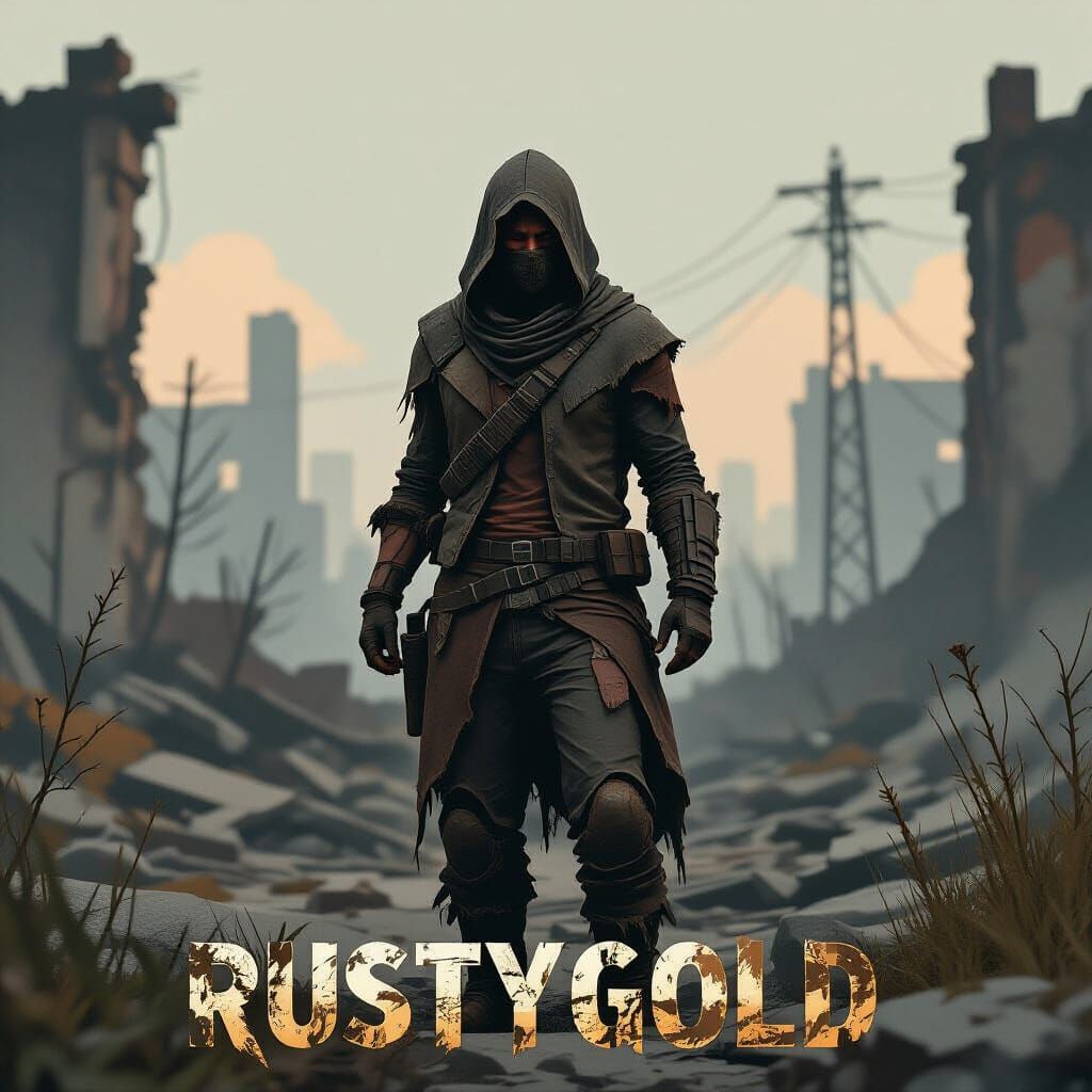 Post-Apocalyptic Survivor in Low-Poly Game Art Style