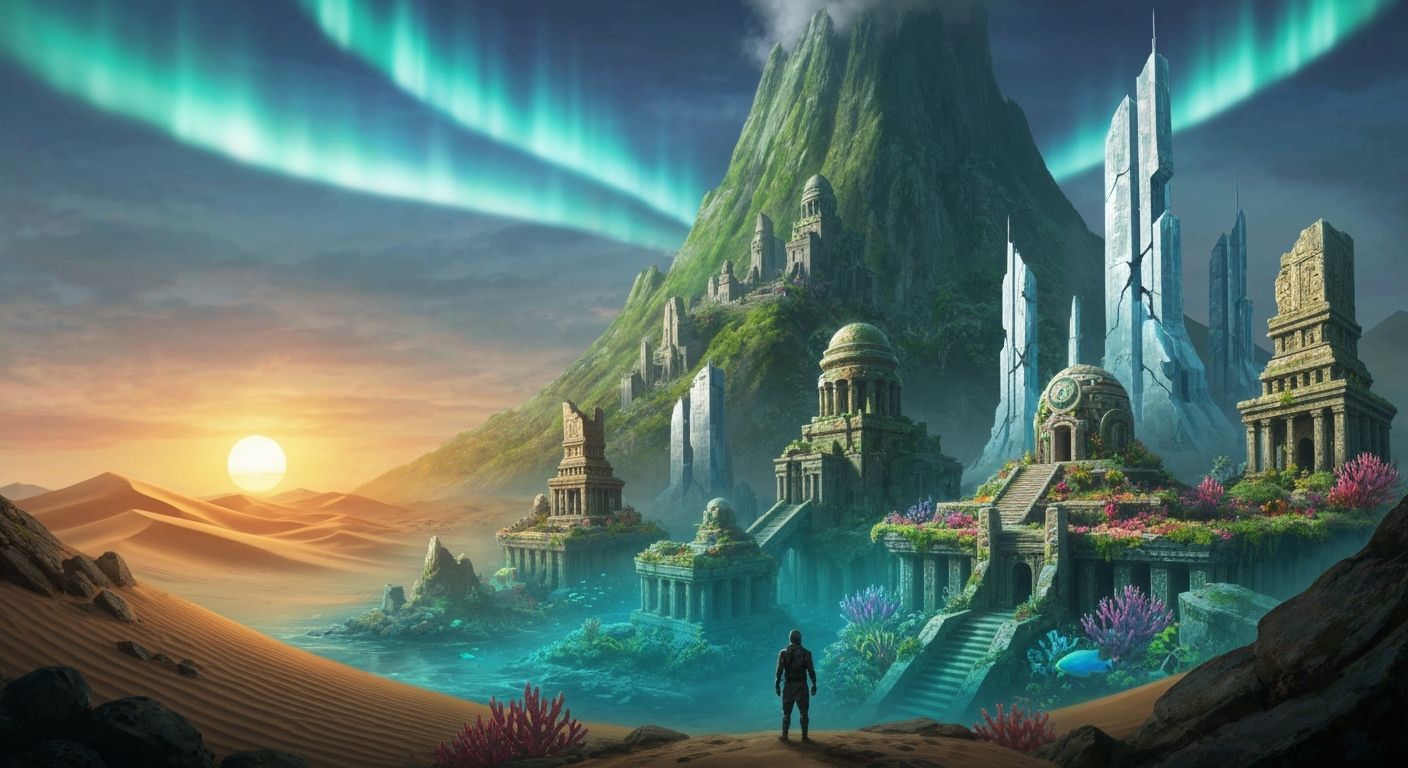 Ancient City Reclaimed by Nature, Underwater Metropolis