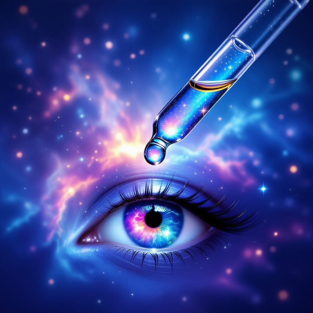 Cosmic Eyedropper: A Surreal Nebula Dreamscape