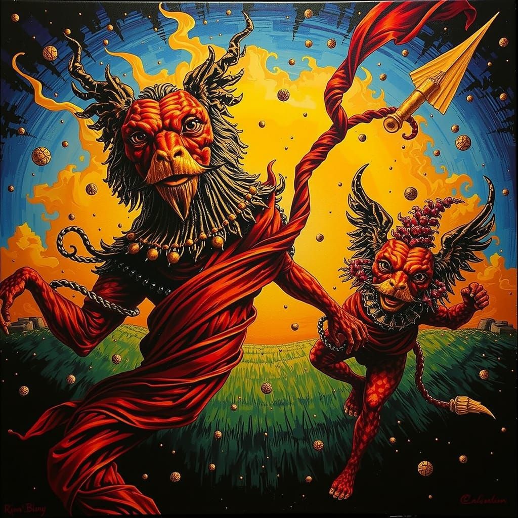 Vibrant Swirls of Red and Crimson Abstract Art