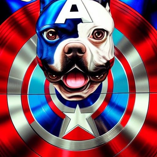 Captain America as an Anthropomorphic Boston Terrier [Fan Art]