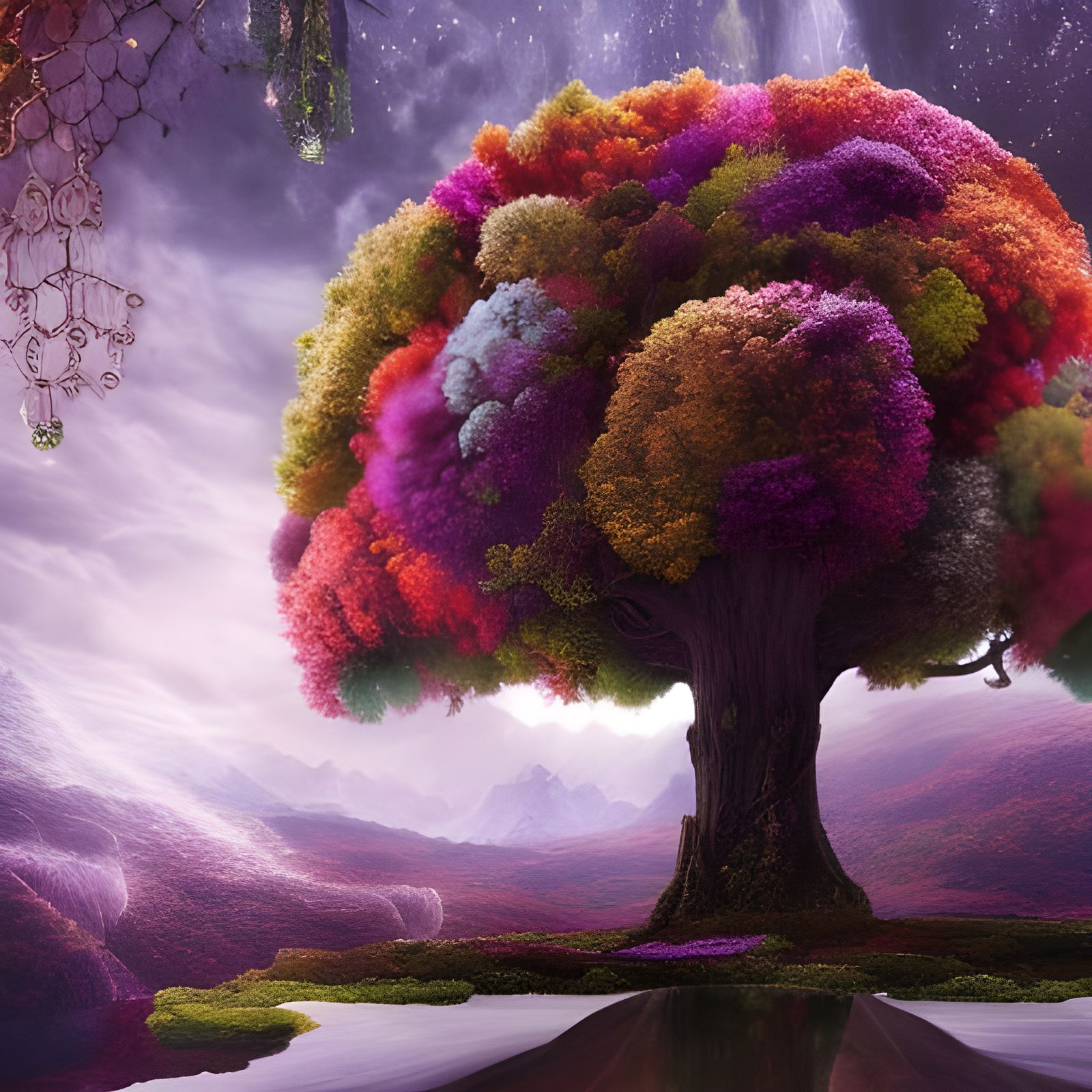 Gemstone Tree of Life: Digital Matte Painting