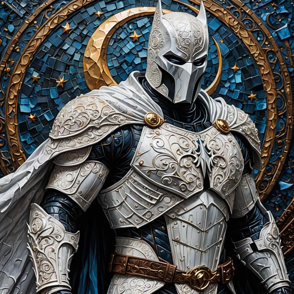 Moon Knight in Impasto Style Armor