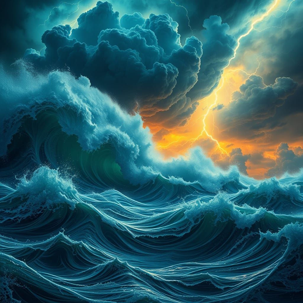 Turbulent Ocean Storm Unleashes Fury on the High Seas