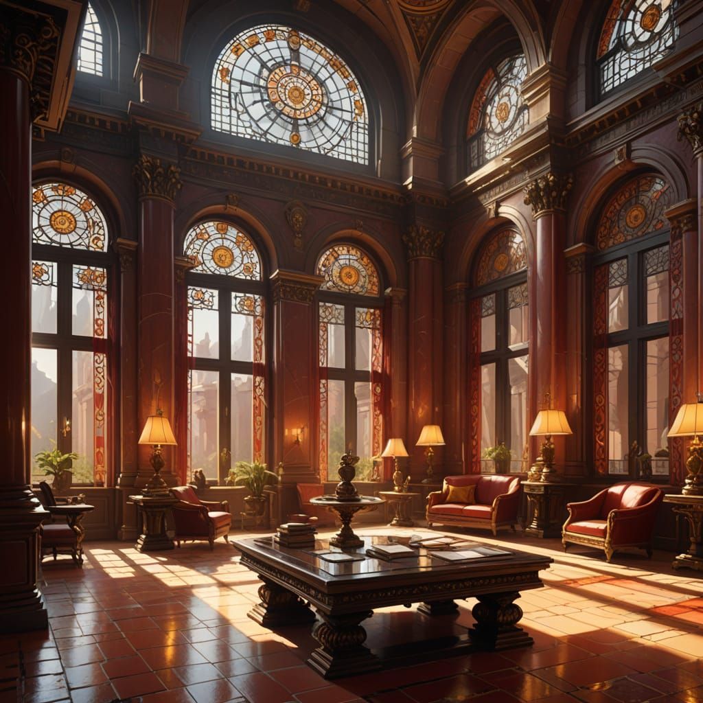 Imperial Study with Ruby Inlays in Sunlight