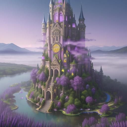 Luxurious Wizard Tower with Magical Garden View