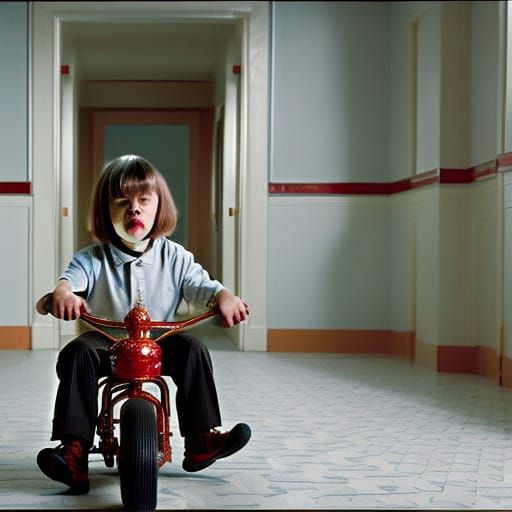 Danny Torrance riding his tricycle in the shining