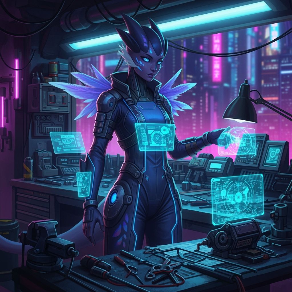 Cyberpunk Lugia Mechanic in Digital Painting Style