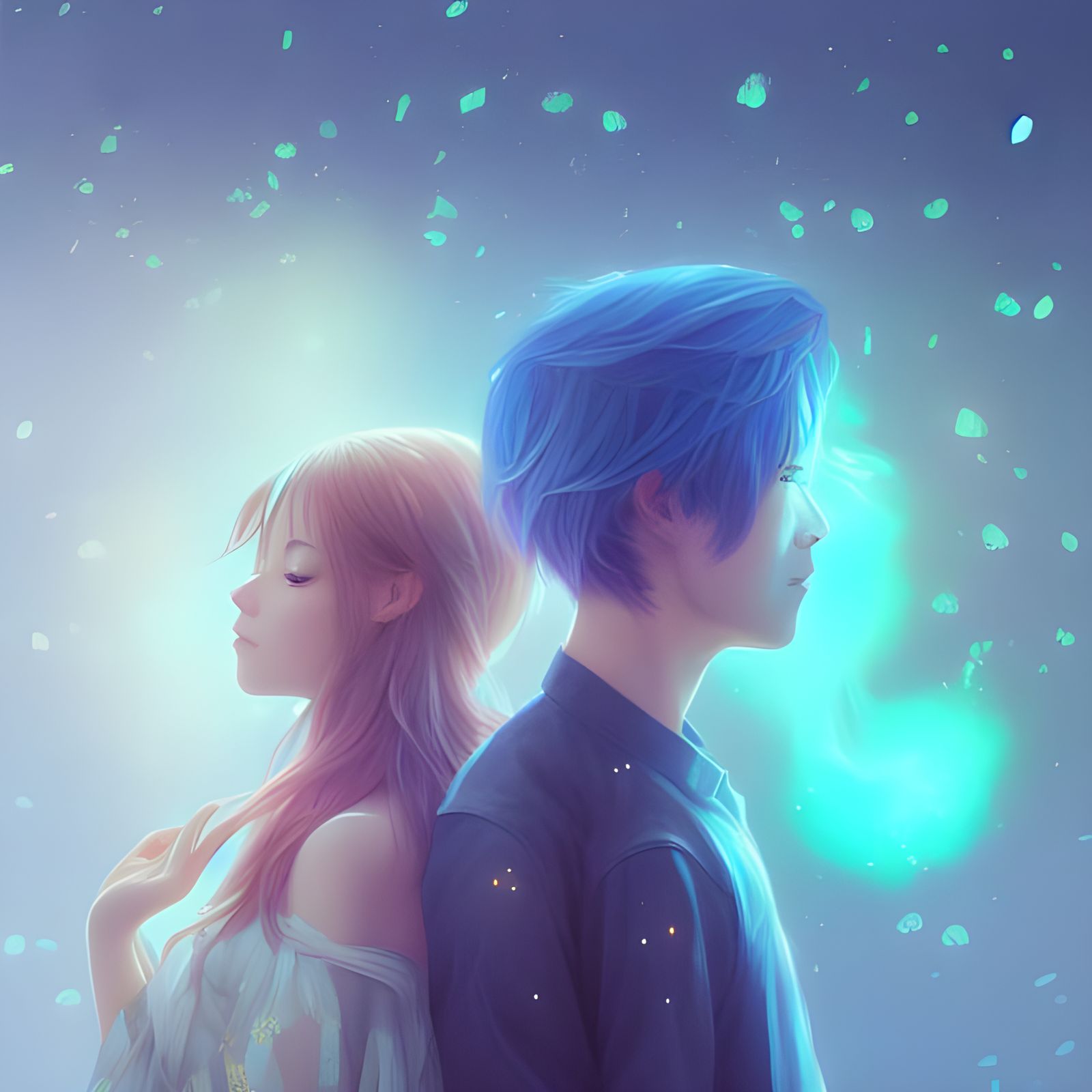 Luminous Spirits Embrace in Ethereal Fantasy