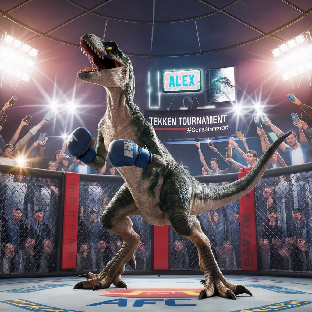 Alex, the boxing Velociraptor from Tekken