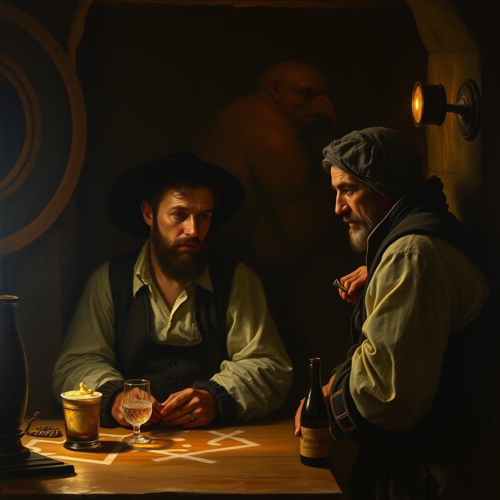 Dramatic Tavern Scene in Baroque Style