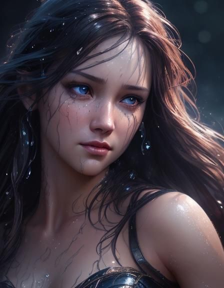 Hyperrealistic Beast with Shining Eyes in Splash Art