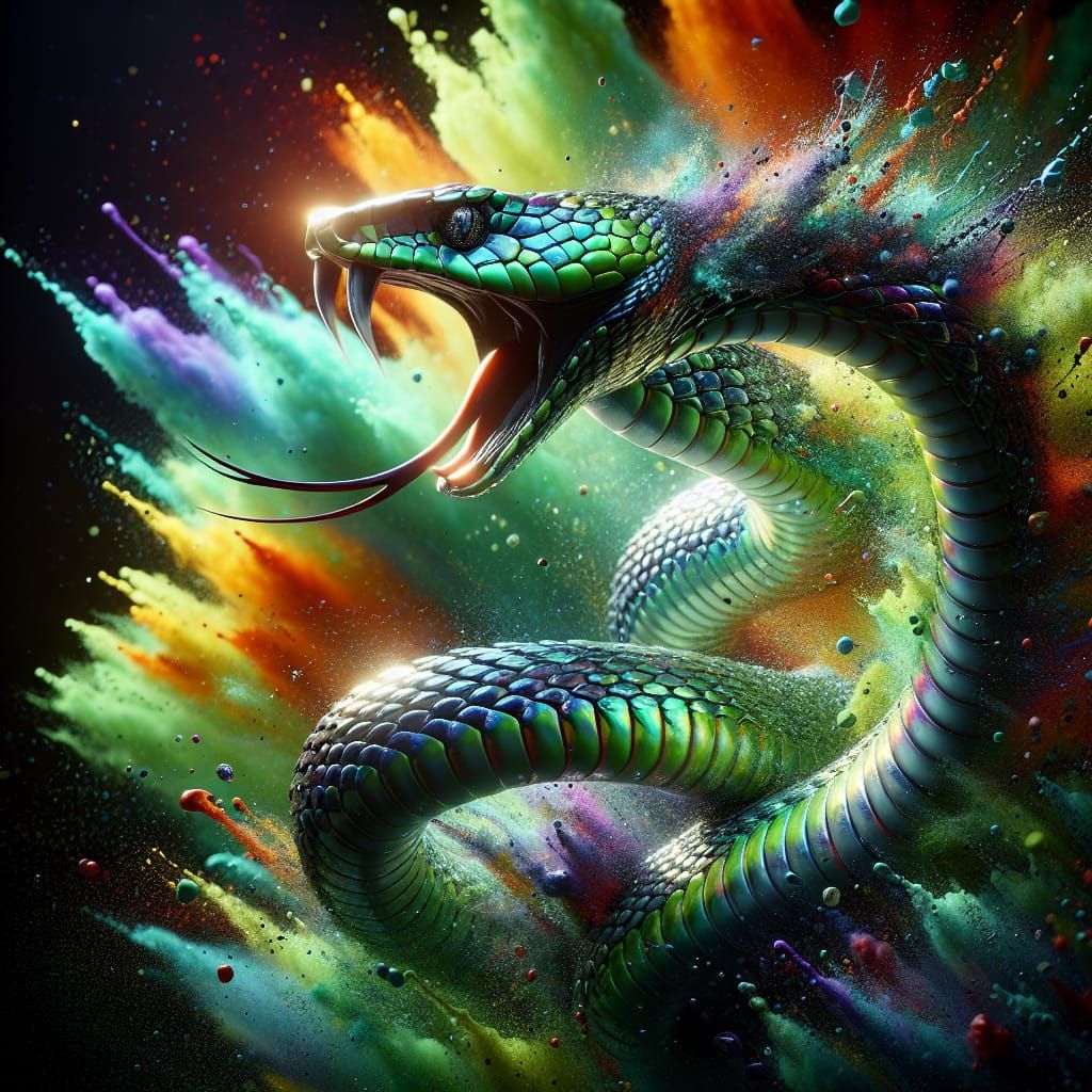 Hyperrealistic Snake Ready to Strike