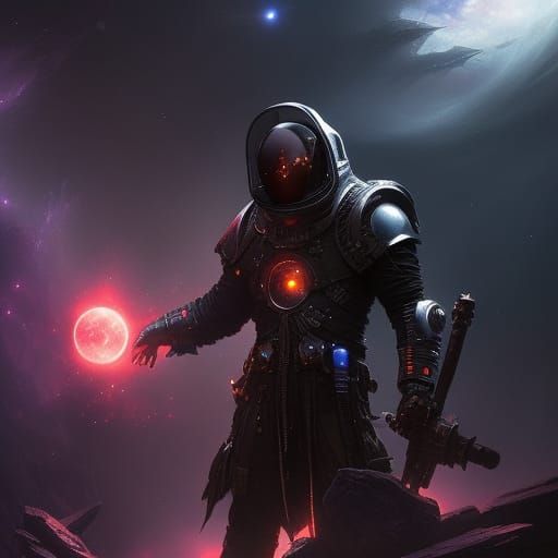 Space Pirate Sketch in Dark Fantasy Style