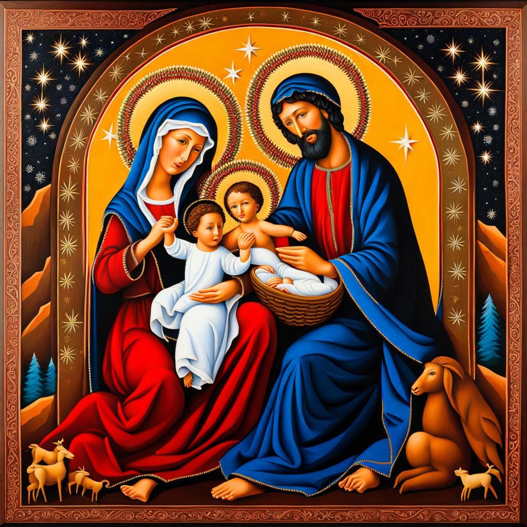 Nativity Scene: Mary, Joseph, and Baby Jesus