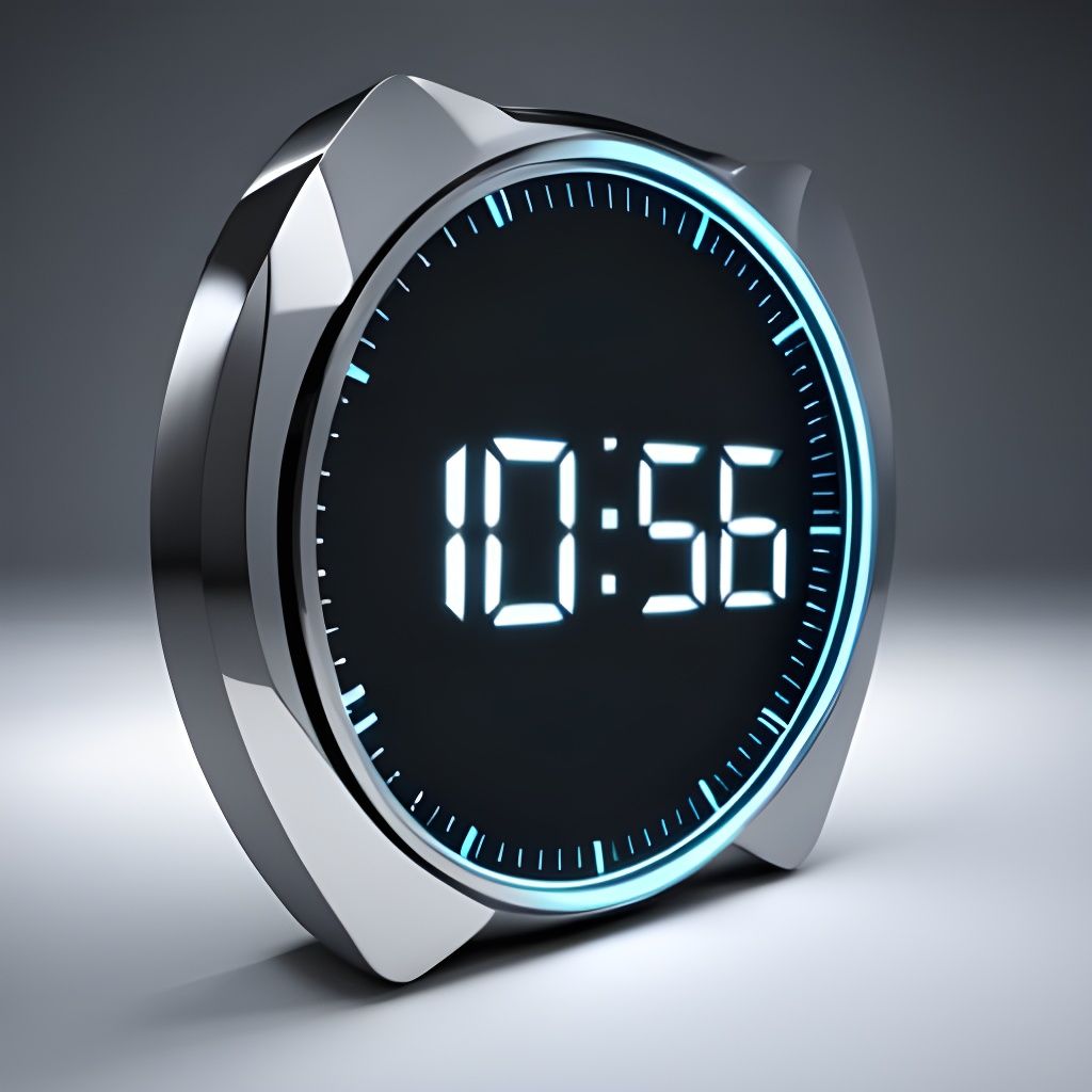 Futuristic Digital Clock with Intricate Mech Details