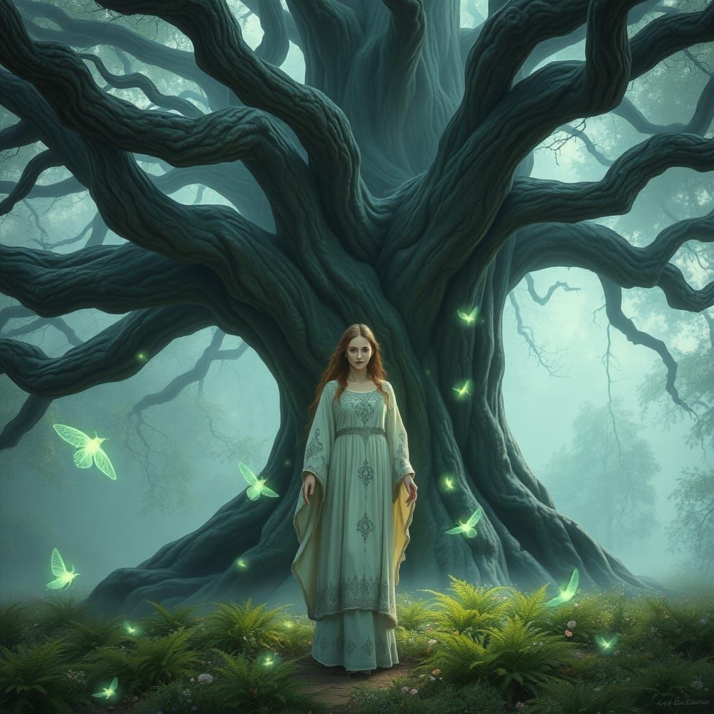 Enchanted Druid in Sacred Oak Grove