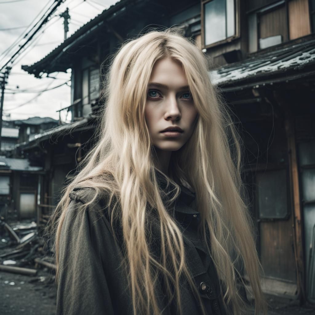 Lovecraftian Girl in Apocalyptic Japanese Town