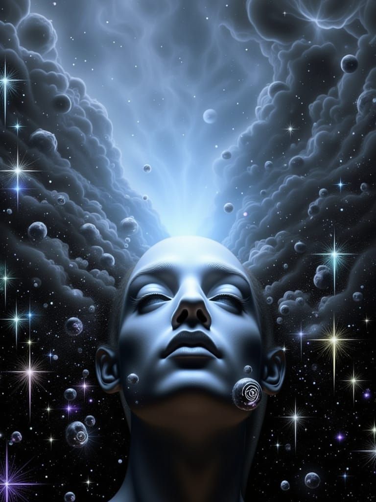 Ethereal Wizard Amidst a Cosmic Tapestry