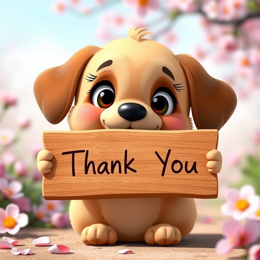 Chubby Dog in Whimsical Spring Wonderland, Disney Pixar Styl...