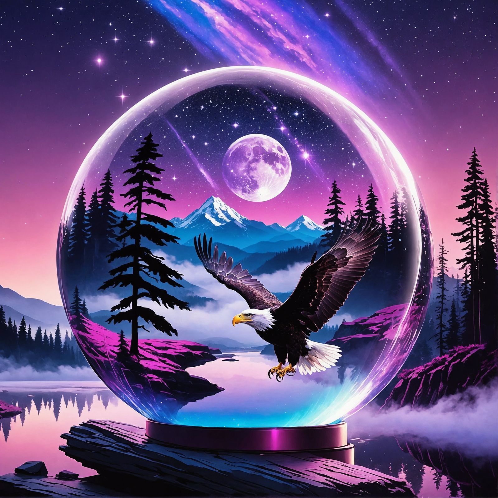 Soaring in the night sky