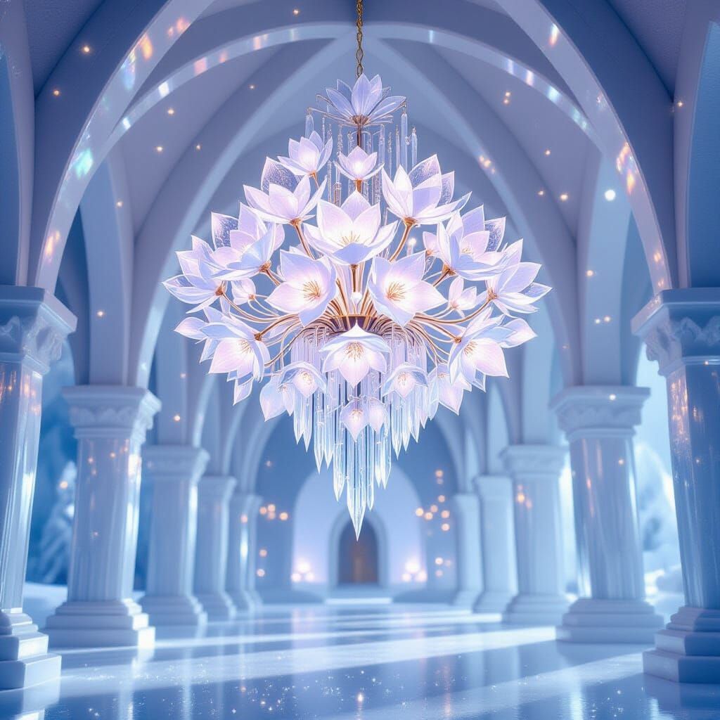 Ice Blossom Chandelier in Snow Palace
