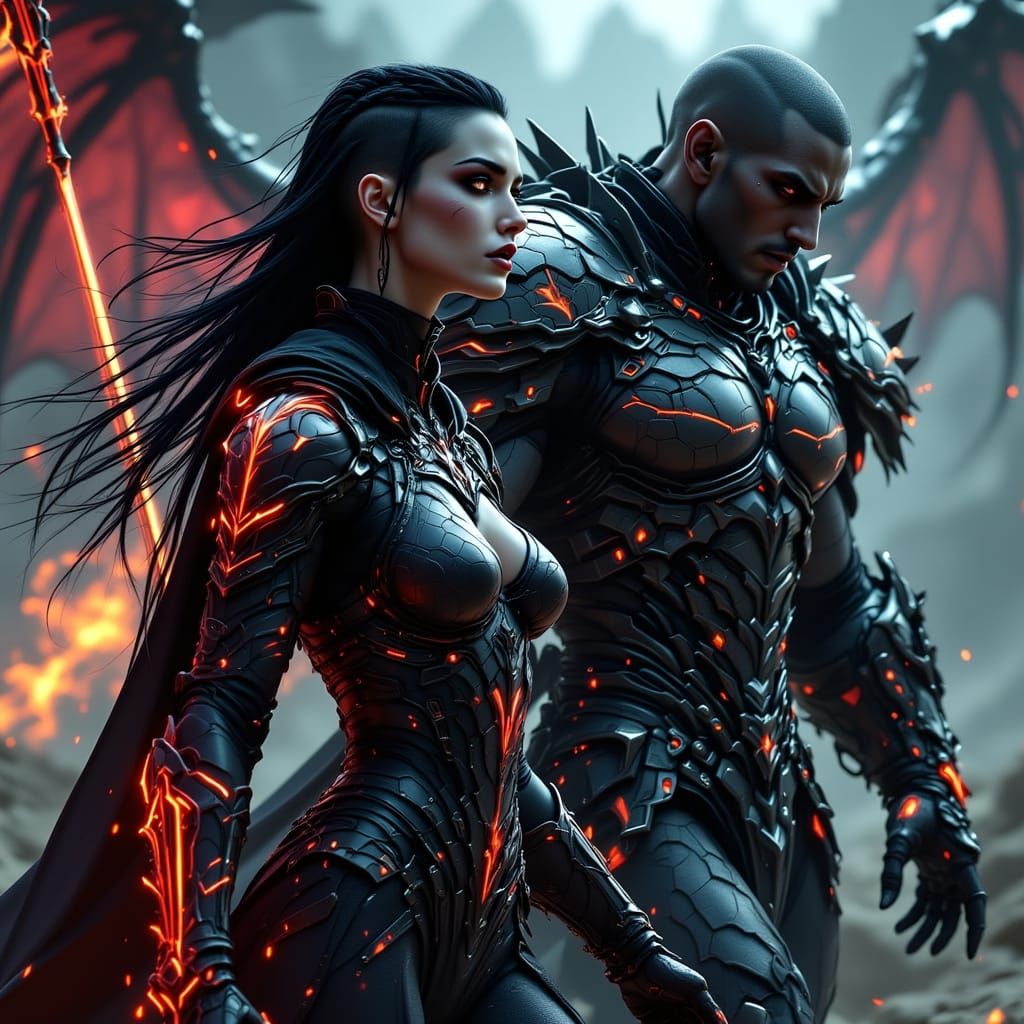 Mystic Warriors Surrounded by Evil Creatures