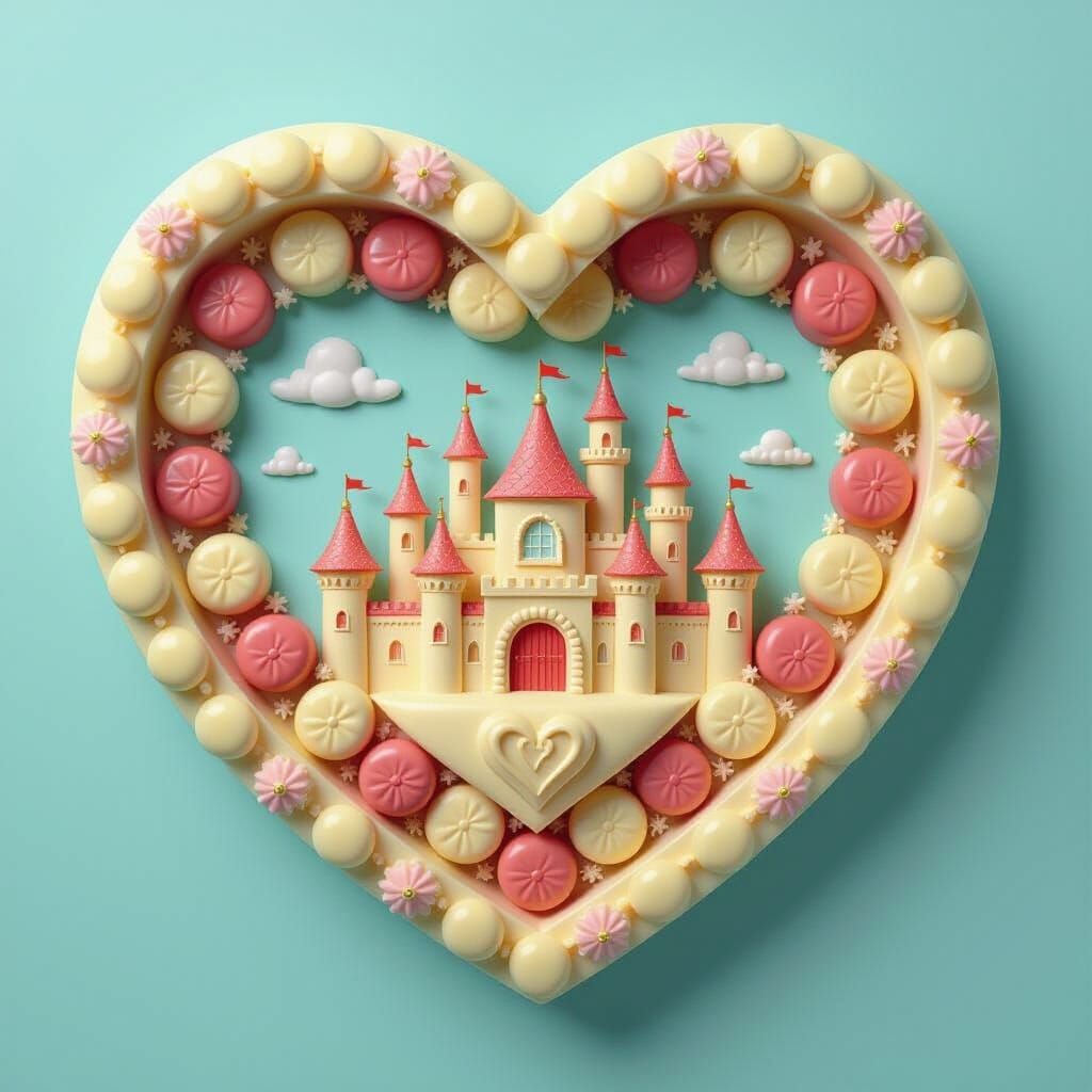 Heart-Shaped Candy Kingdom with Creamy Texture