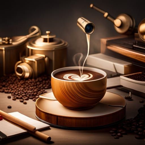 Eye-Catching Coffee Creation as Papercraft Art