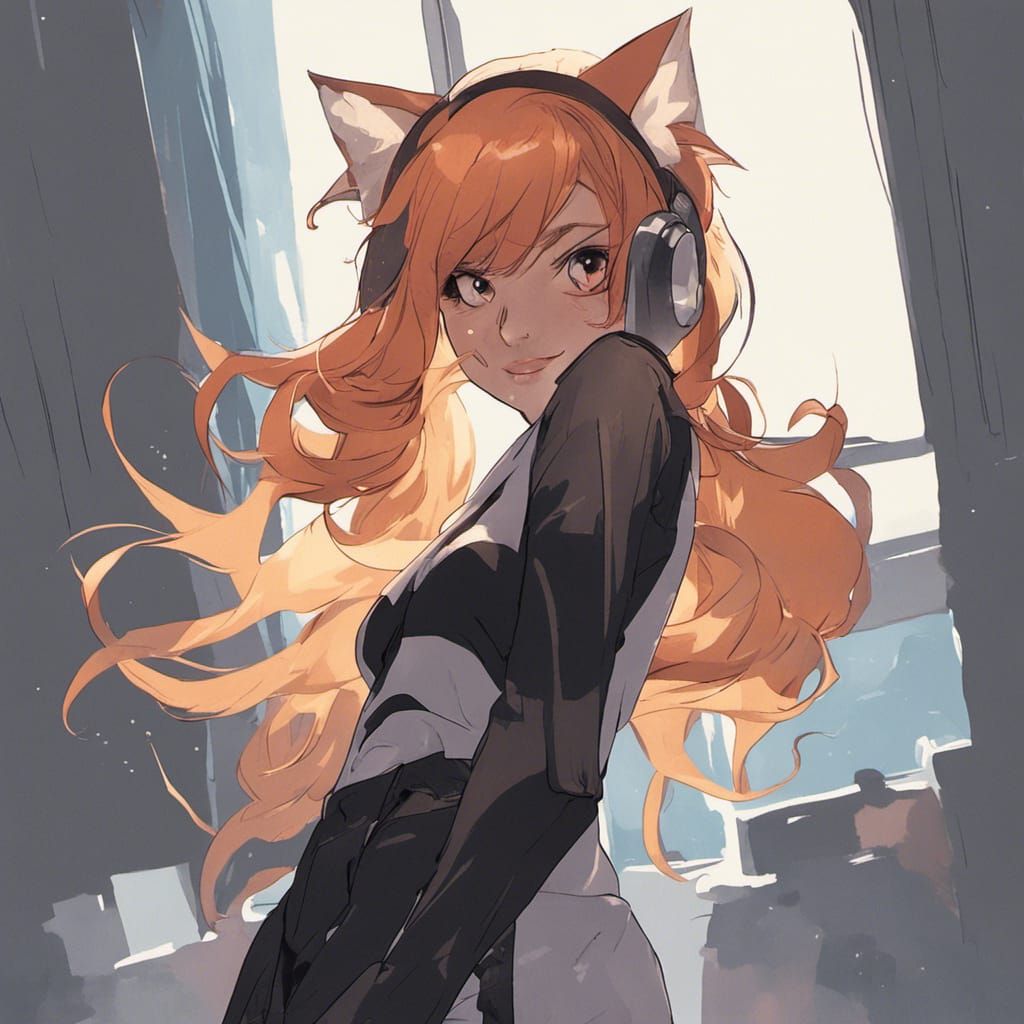 Adorable ginger Fox-girl VIXEN, sneaky looks.